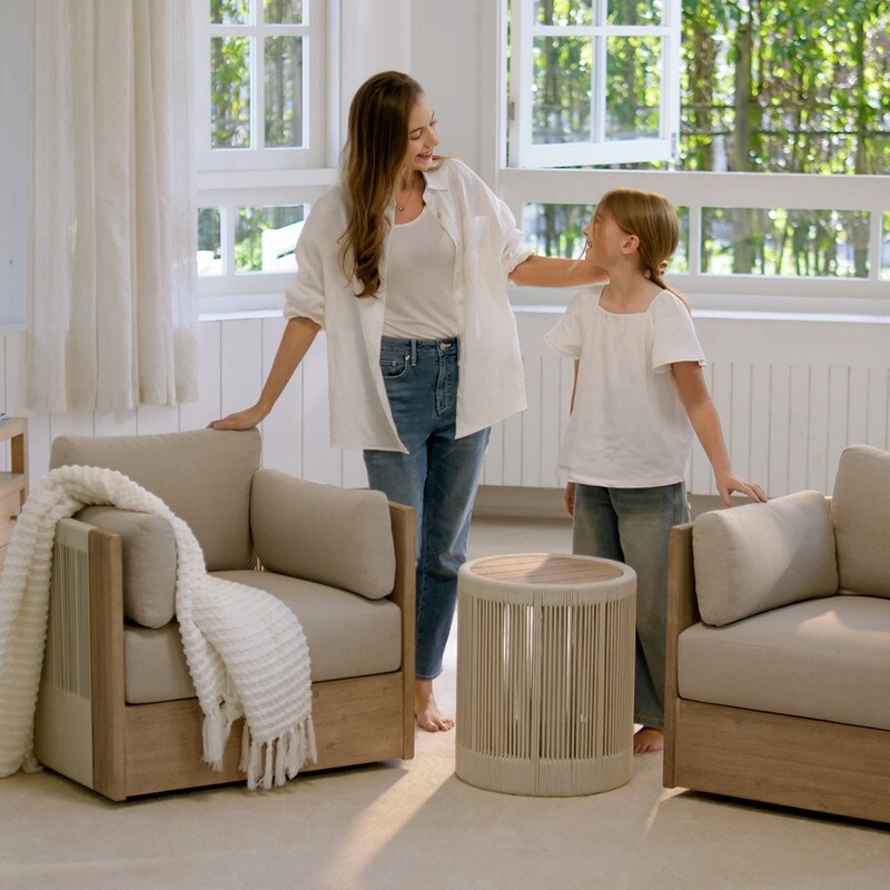 Chaise pivotante Khloe pour meubles de jardin en bois
