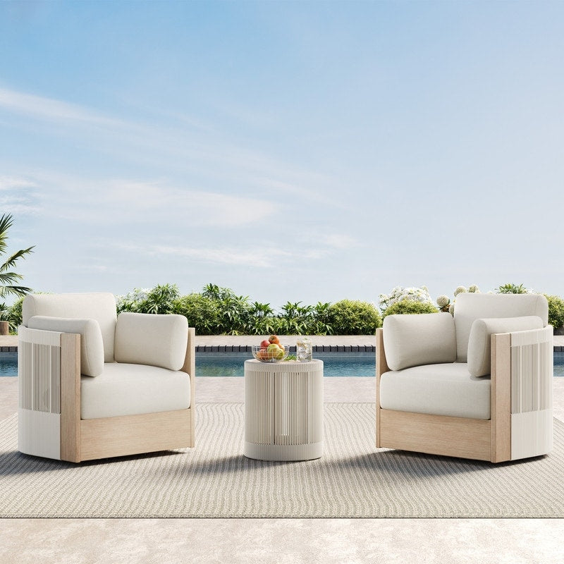 Chaise pivotante Khloe pour meubles de jardin en bois