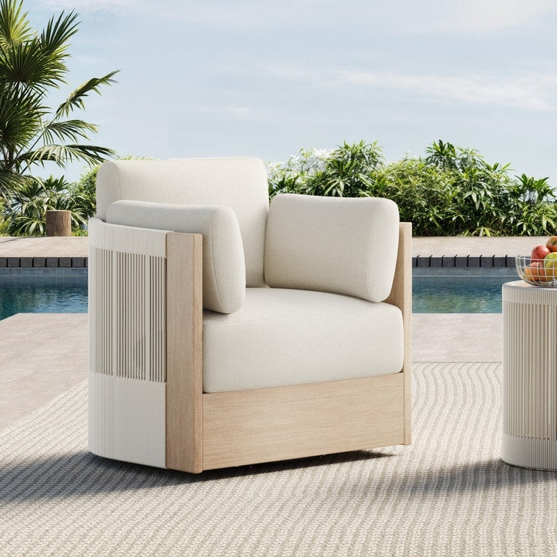Chaise pivotante Khloe pour meubles de jardin en bois
