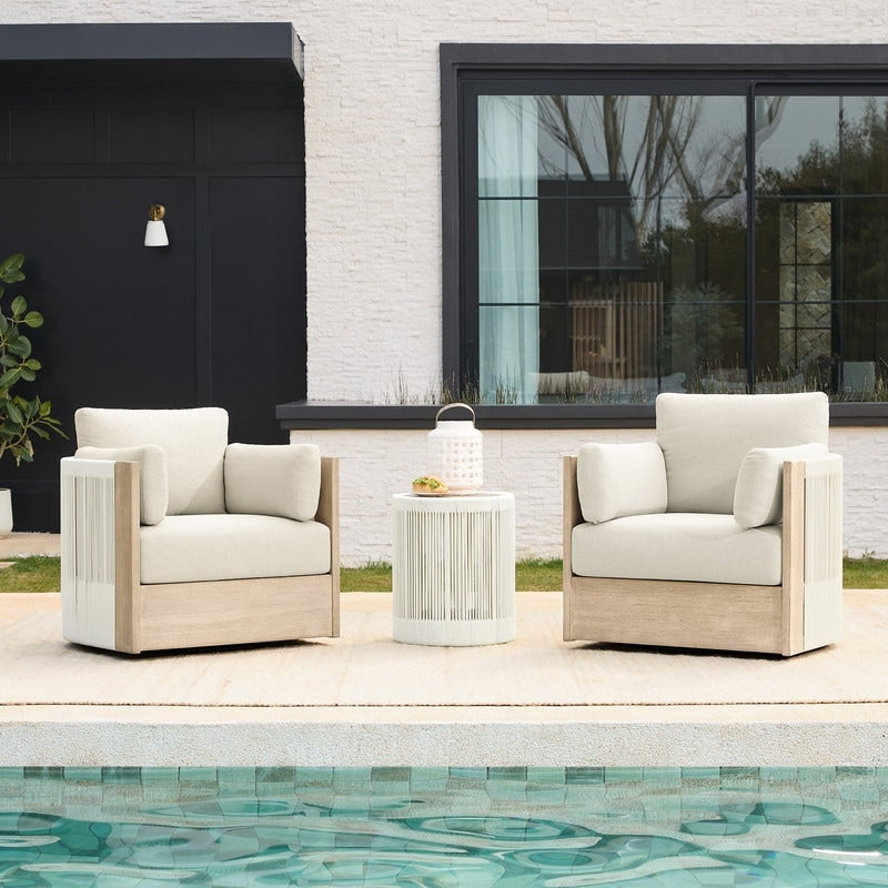 Chaise pivotante Khloe pour meubles de jardin en bois