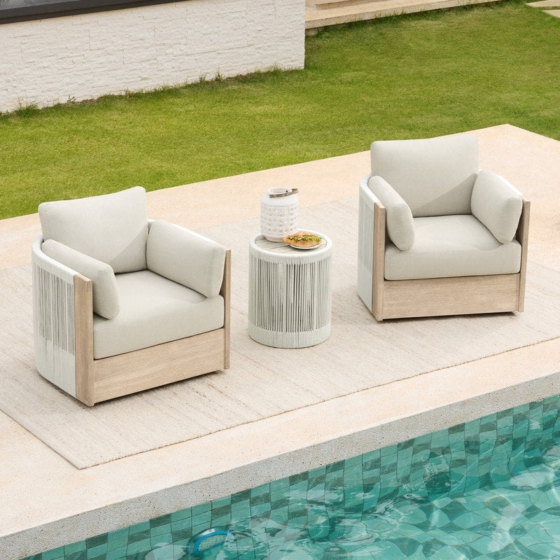 Chaise pivotante Khloe pour meubles de jardin en bois