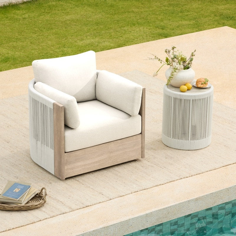 Chaise pivotante Khloe pour meubles de jardin en bois