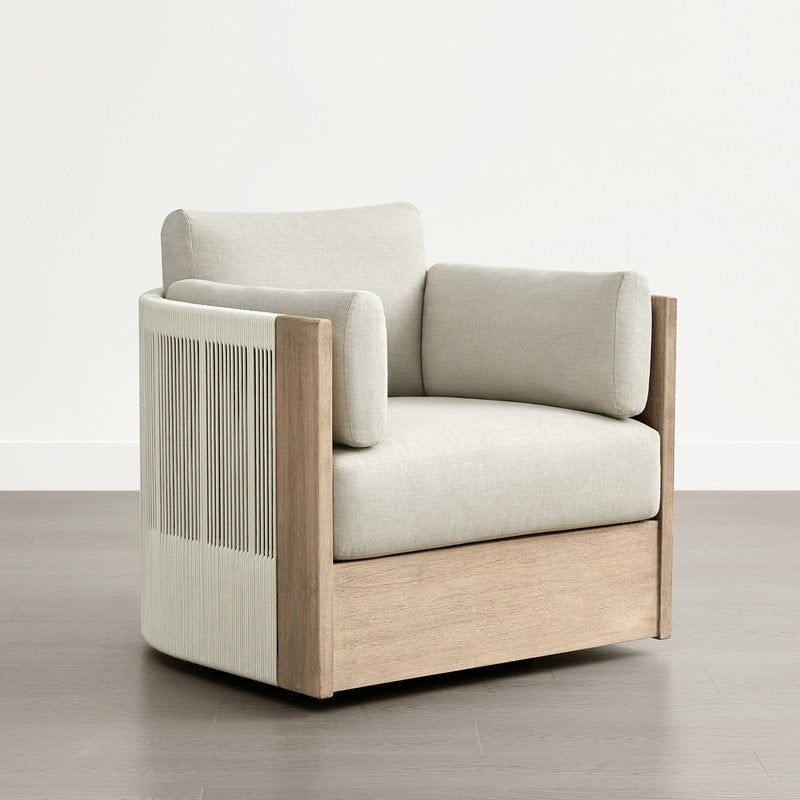 Chaise pivotante Khloe pour meubles de jardin en bois