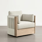 Chaise pivotante Khloe pour meubles de jardin en bois