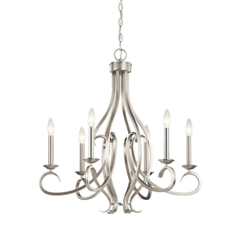 Lustre Kichler Lighting Ania à 6 lumières en nickel brossé