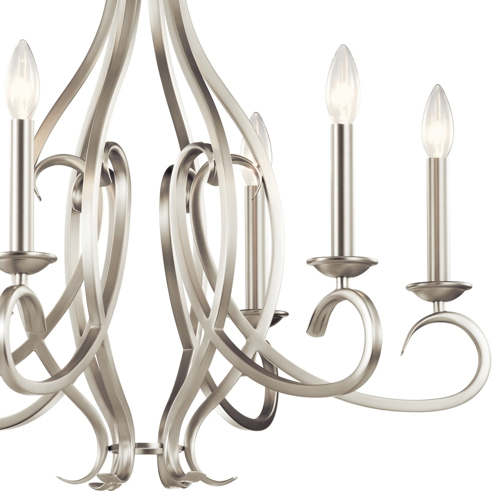 Lustre Kichler Lighting Ania à 6 lumières en nickel brossé