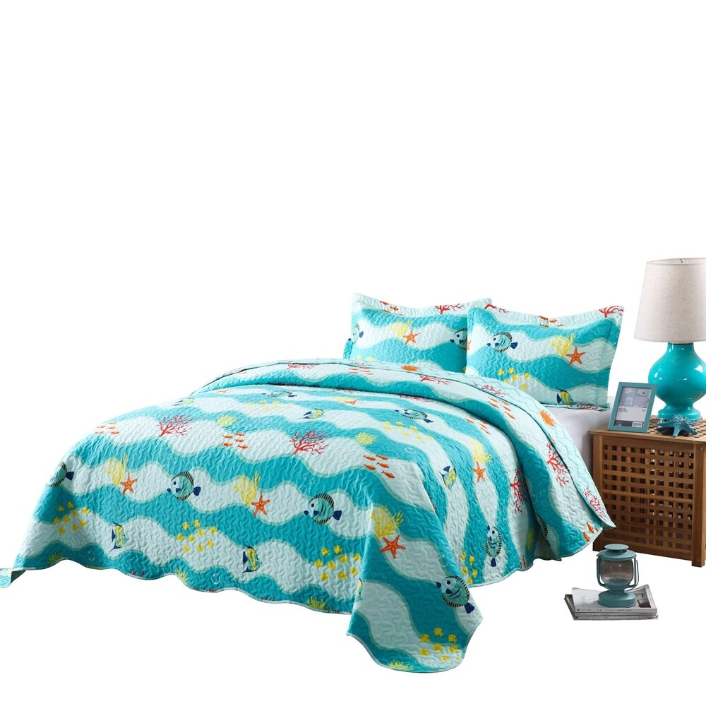 Ensemble de courtepointe aquatique Porch &amp; Den Lumbee