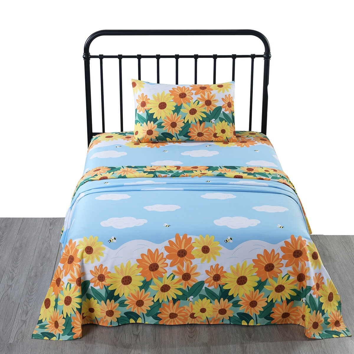 Drap en coton pour enfants, drap simple ou double, drap de lit pour filles, SH018
