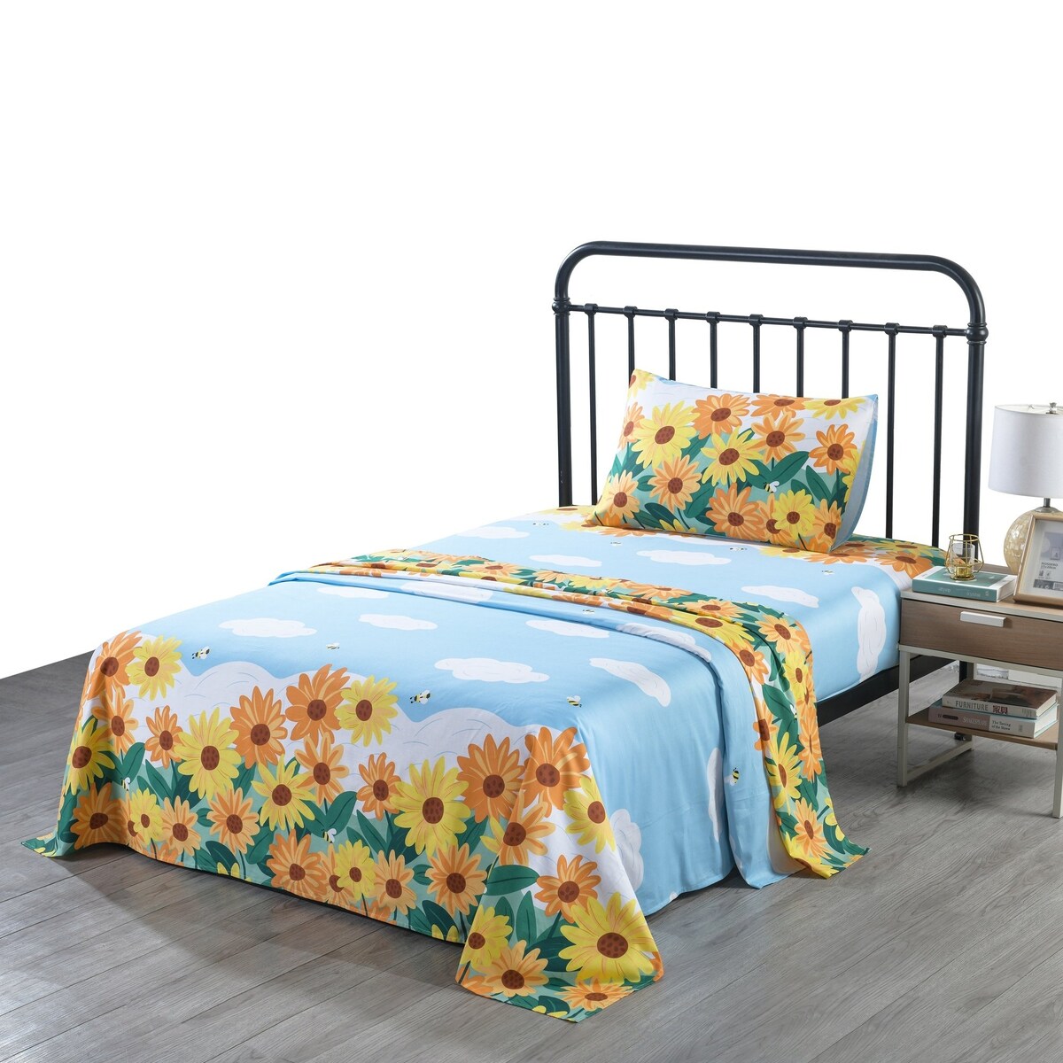 Drap en coton pour enfants, drap simple ou double, drap de lit pour filles, SH018