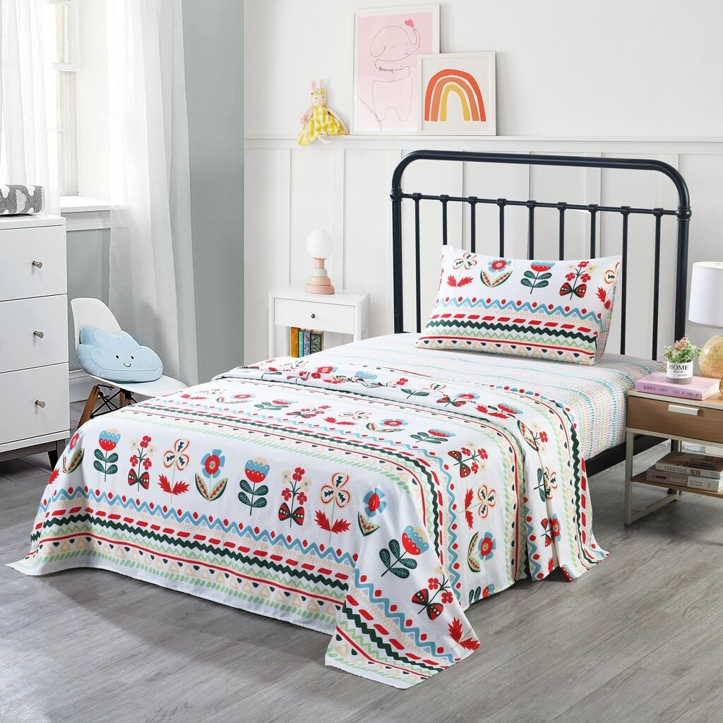 Drap en coton pour enfants, drap simple ou double, drap de lit pour filles, SH019