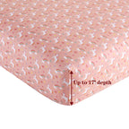 Parure de lit toutes saisons en percale de coton doux et épais, 600 fils au pouce carré, motif licorne rose et arc-en-ciel