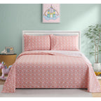 Parure de lit toutes saisons en percale de coton doux et épais, 600 fils au pouce carré, motif licorne rose et arc-en-ciel