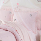 Parure de lit 5 pièces avec couette, taie d'oreiller et draps motif licorne arc-en-ciel pour enfants