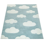Tapis pour chambre d'enfant ou crèche aux couleurs pastel avec nuages