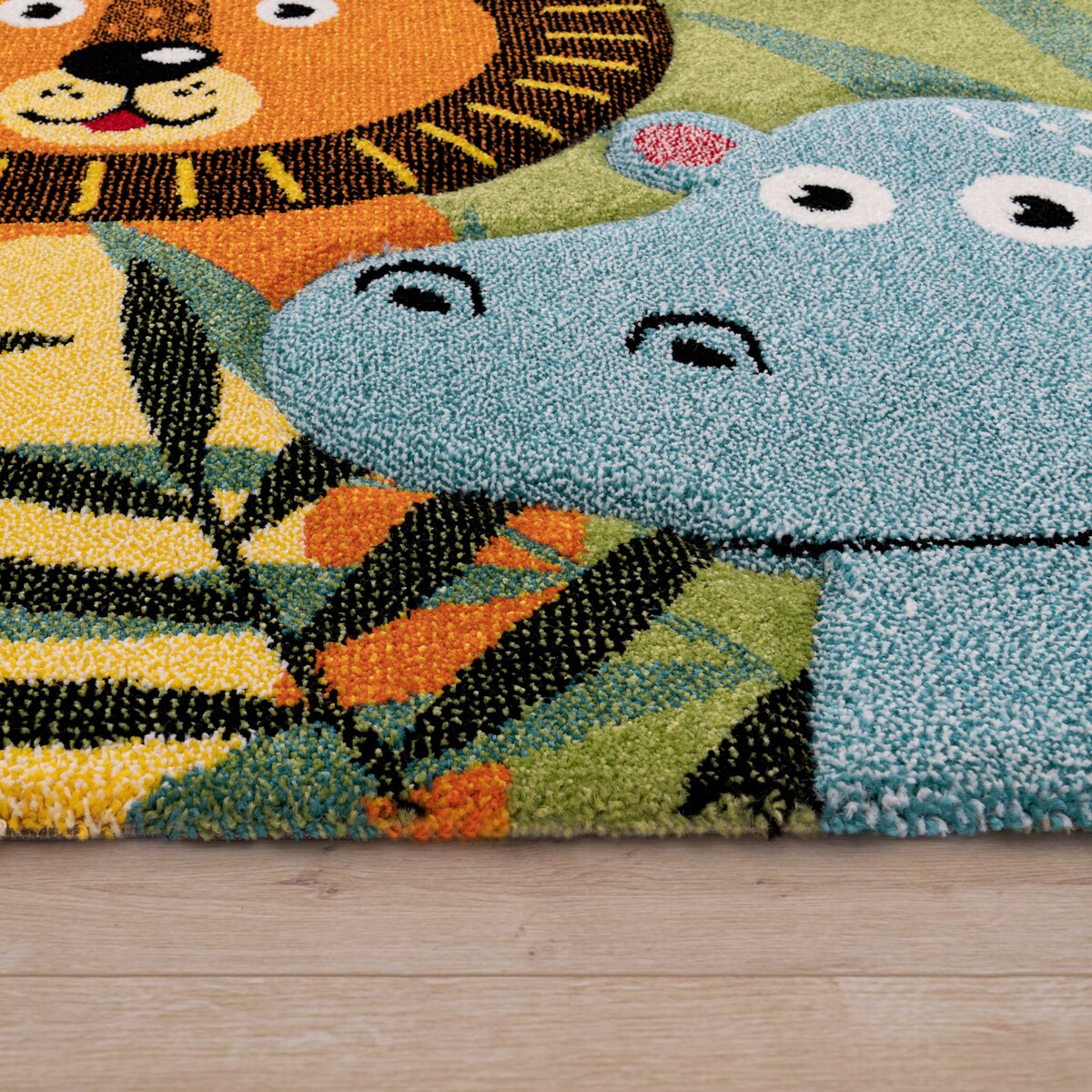 Tapis pour enfant avec motif animal de la jungle en vert