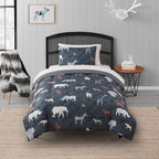 Parure de lit Safari pour enfants avec couette, taie d'oreiller et drap