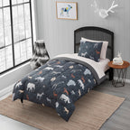 Parure de lit Safari pour enfants avec couette, taie d'oreiller et drap