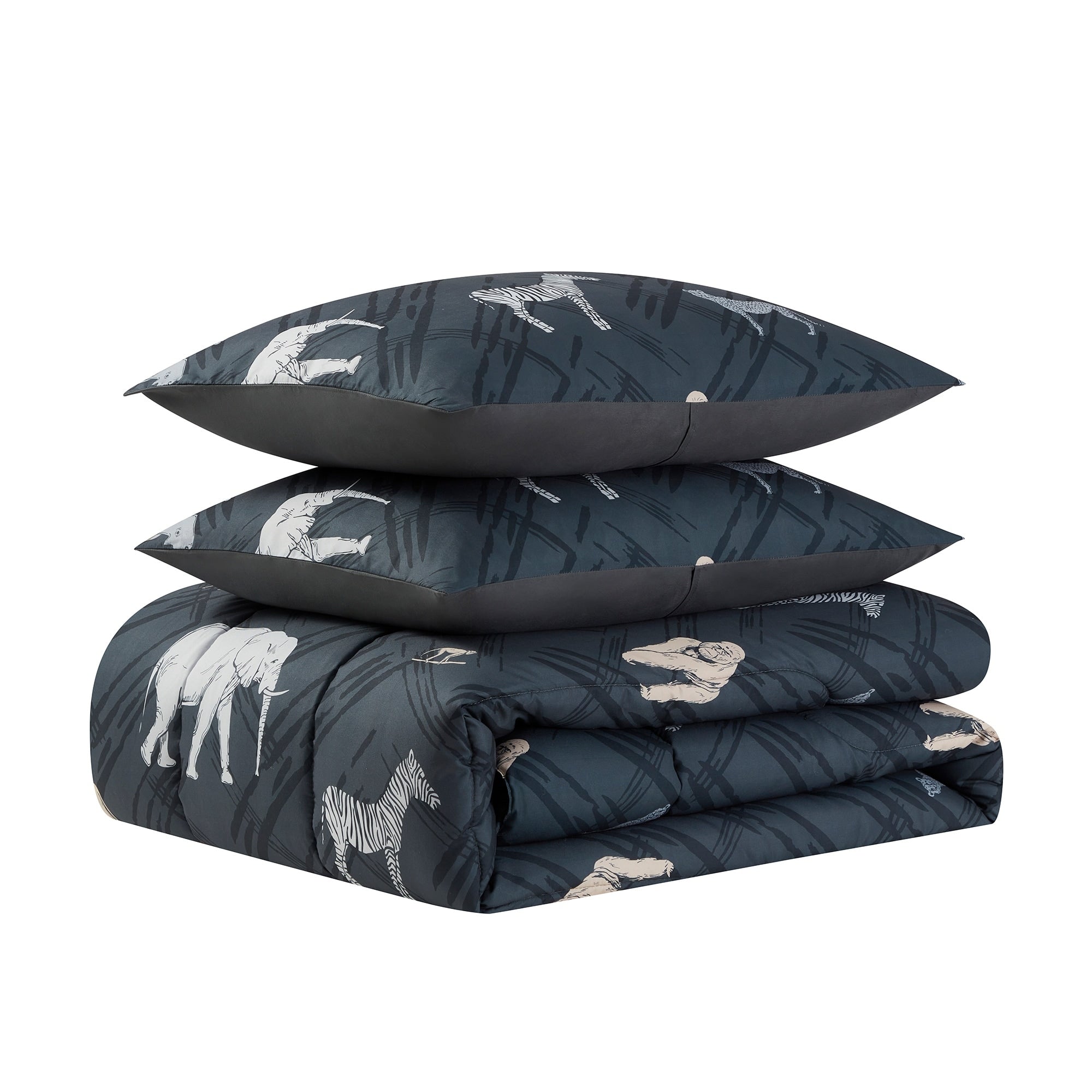Parure de lit Safari pour enfants avec couette, taie d'oreiller et drap