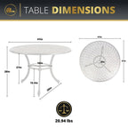 Ensemble de salle à manger d'extérieur Kinger Home Harmon 5 pièces en aluminium moulé avec coussins - 41 pouces