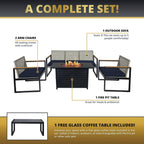 Ensemble de foyer extérieur Kinger Home Ore 5 pièces pour patio