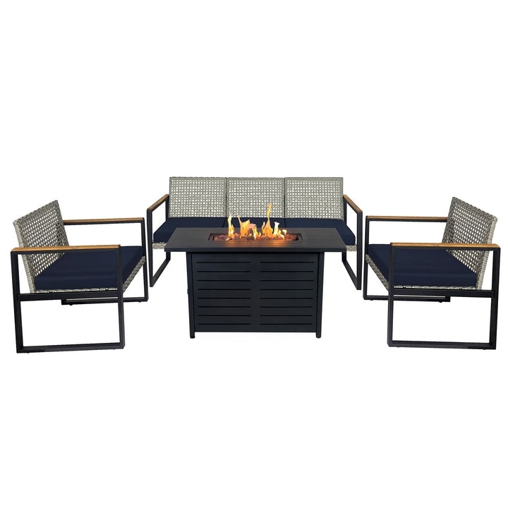 Ensemble de foyer extérieur Kinger Home Ore 5 pièces pour patio