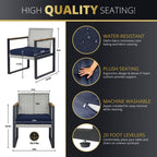 Ensemble de foyer extérieur Kinger Home Ore 5 pièces pour patio