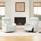 Fauteuil inclinable pivotant électrique en cuir à trois moteurs Kinsley avec support lombaire réglable