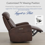 Fauteuil inclinable pivotant électrique en cuir à trois moteurs Kinsley avec support lombaire réglable