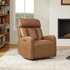 Fauteuil inclinable pivotant électrique en cuir à trois moteurs Kinsley avec support lombaire réglable