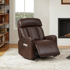 Fauteuil inclinable pivotant électrique en cuir à trois moteurs Kinsley avec support lombaire réglable