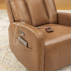Fauteuil inclinable pivotant électrique en cuir à trois moteurs Kinsley avec support lombaire réglable