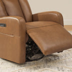 Fauteuil inclinable pivotant électrique en cuir à trois moteurs Kinsley avec support lombaire réglable