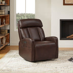 Fauteuil inclinable pivotant électrique en cuir à trois moteurs Kinsley avec support lombaire réglable
