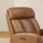 Fauteuil inclinable pivotant électrique en cuir à trois moteurs Kinsley avec support lombaire réglable