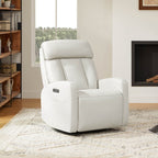 Fauteuil inclinable pivotant électrique en cuir à trois moteurs Kinsley avec support lombaire réglable
