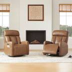 Fauteuil inclinable pivotant électrique en cuir à trois moteurs Kinsley avec support lombaire réglable