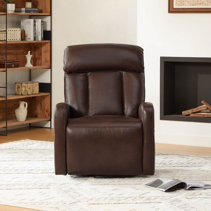 Fauteuil inclinable pivotant électrique en cuir à trois moteurs Kinsley avec support lombaire réglable