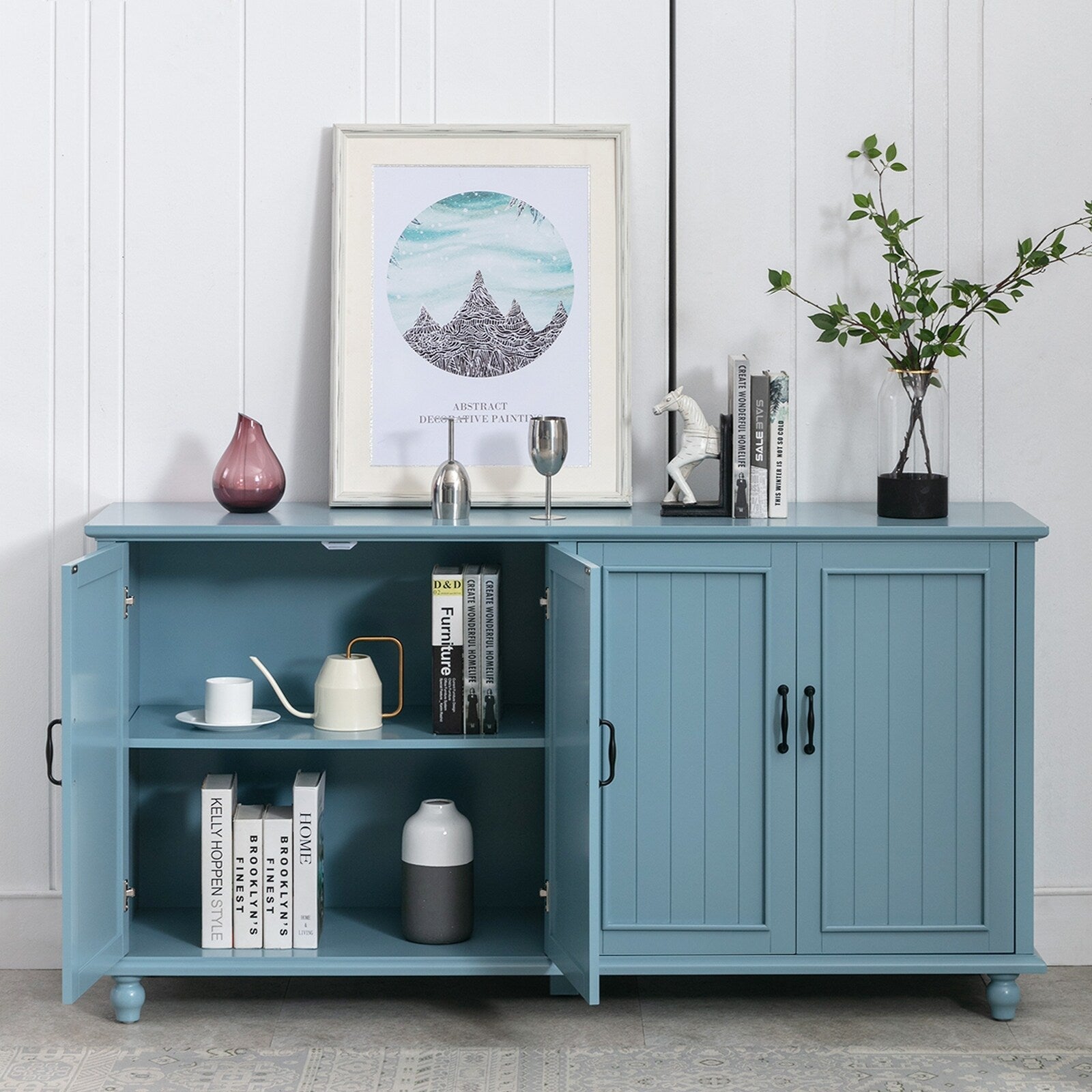 Buffet de cuisine, meuble de bar à café, meuble de rangement d'appoint