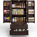 Armoire de rangement de cuisine, armoire de rangement de salle de bain indépendante avec 2 portes et tiroirs