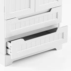 Armoire de rangement de cuisine, armoire de rangement de salle de bain indépendante avec 2 portes et tiroirs