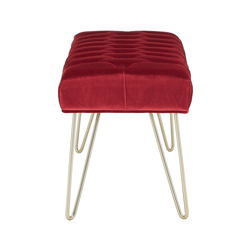 Banc capitonné en velours Klaus par iNSPIRE Q Bold
