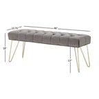 Banc capitonné en velours Klaus par iNSPIRE Q Bold