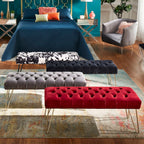 Banc capitonné en velours Klaus par iNSPIRE Q Bold