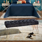 Banc capitonné en velours Klaus par iNSPIRE Q Bold