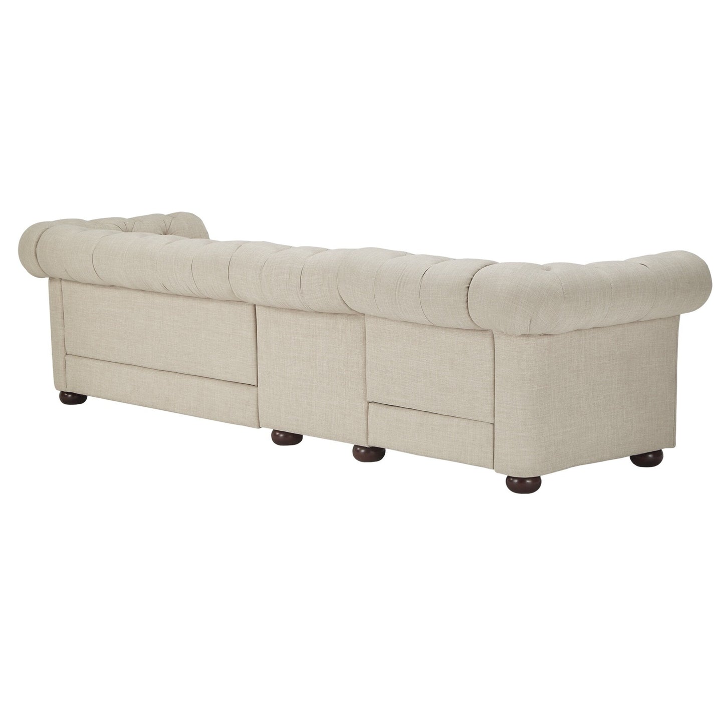 Canapé modulaire Chesterfield capitonné en lin beige Knightsbridge par iNSPIRE Q Artisan