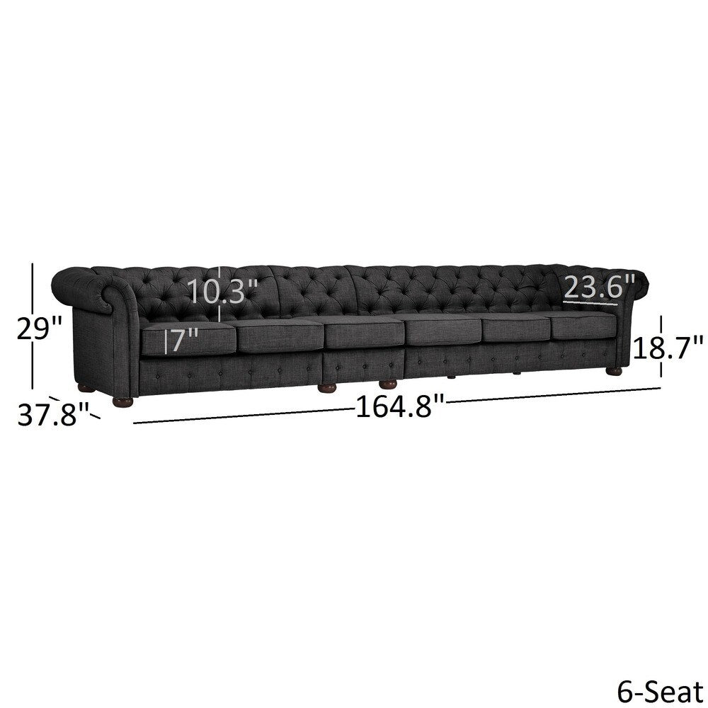 Canapé Chesterfield extra long gris Knightsbridge par iNSPIRE Q Artisan