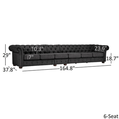 Canapé Chesterfield extra long gris Knightsbridge par iNSPIRE Q Artisan