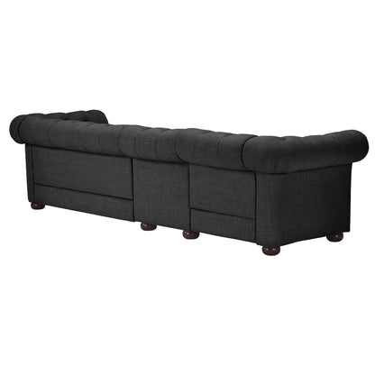 Canapé Chesterfield extra long gris Knightsbridge par iNSPIRE Q Artisan