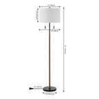 Lampadaire LED Koda 61 rustique en fer avec chandelier et chaînes de traction, finition bois marron/noir par JONATHAN Y