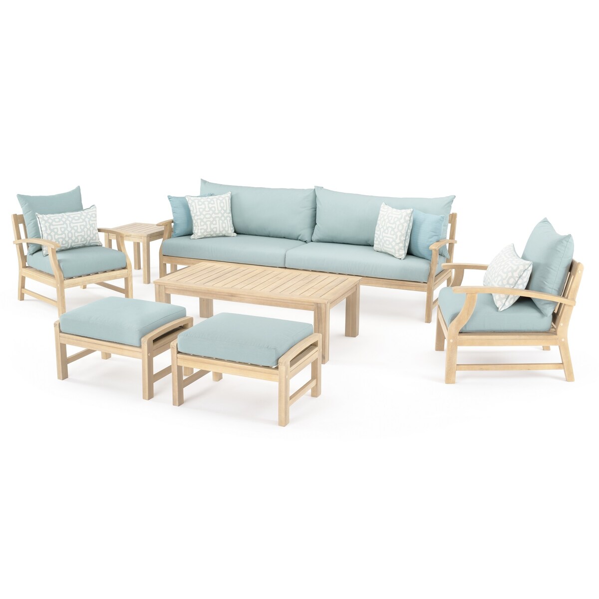 Ensemble de 8 canapés et fauteuils club d'extérieur Kooper en Sunbrella